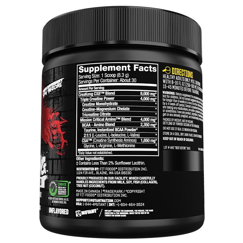 Mutant Creakong CX8 supplement facts