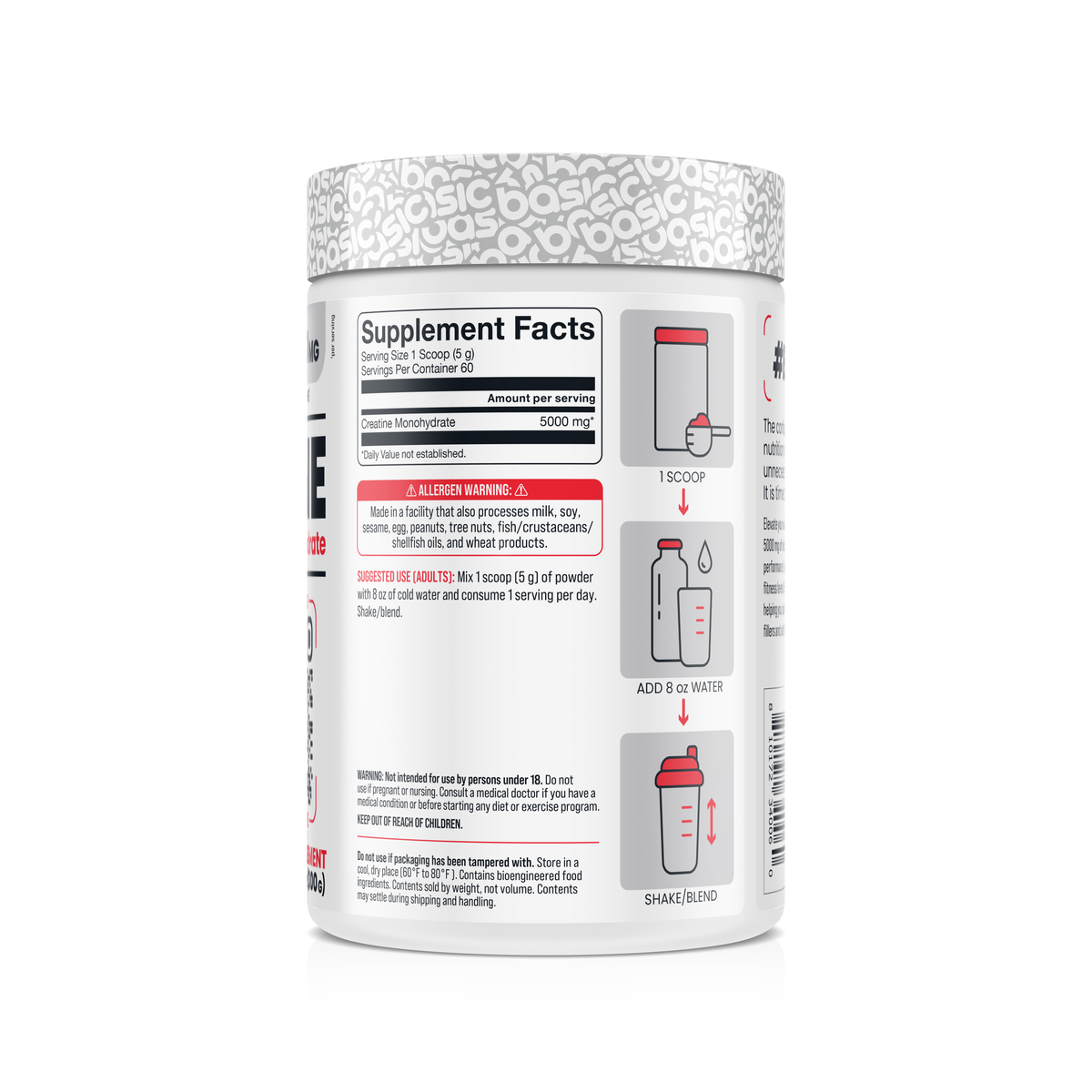 Basic Creatine supplement facts