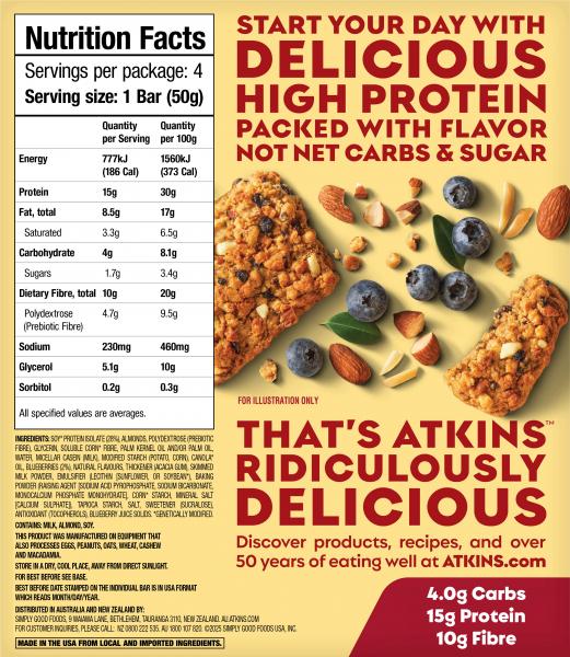 Atkins Soft Baked Protein Bar 4pk