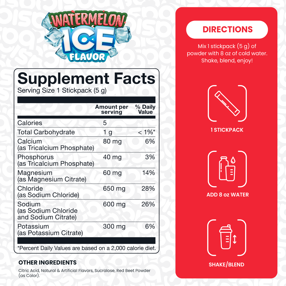 Basic Hydration Watermelon Ice supplement facts