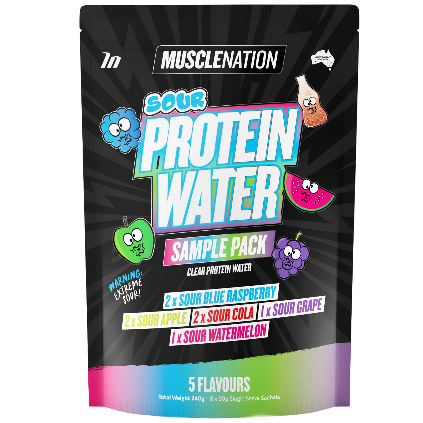 Muscle Nation Protein Water Sour Sample Pack