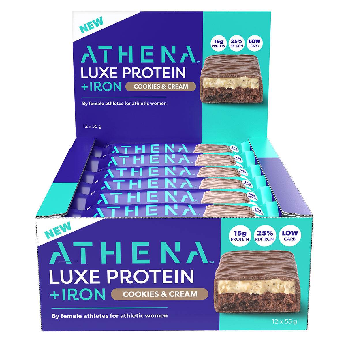 Athena Luxe Protein + Iron Bars - NZ Muscle