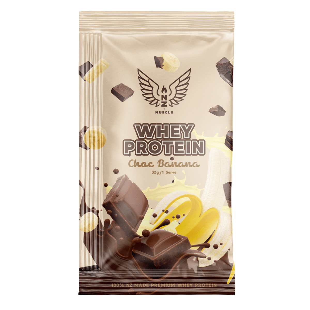 NZ Muscle Whey Protein Sachet - 1 Serve - NZ Muscle
