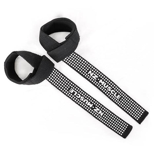 NZ Muscle Cotton Lifting Straps w/ Grip Dots Single Loop - NZ Muscle