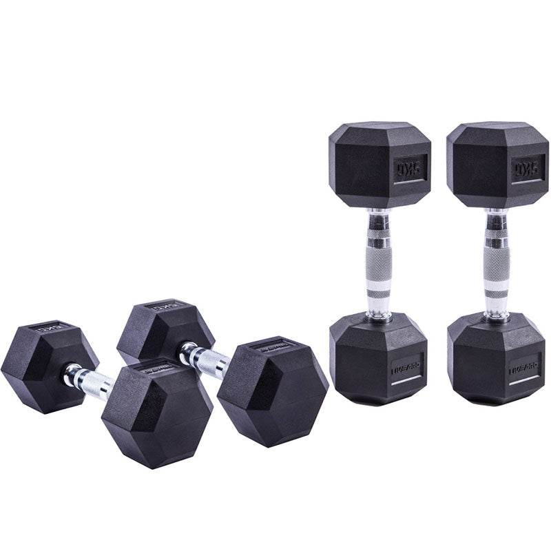 LivePro Premium Rubber Hex Dumbbell - pair
