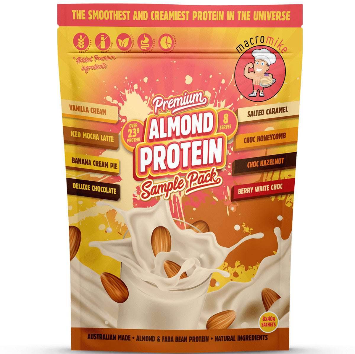 Macro Mike Premium Almond Protein Sample Pack - NZ Muscle