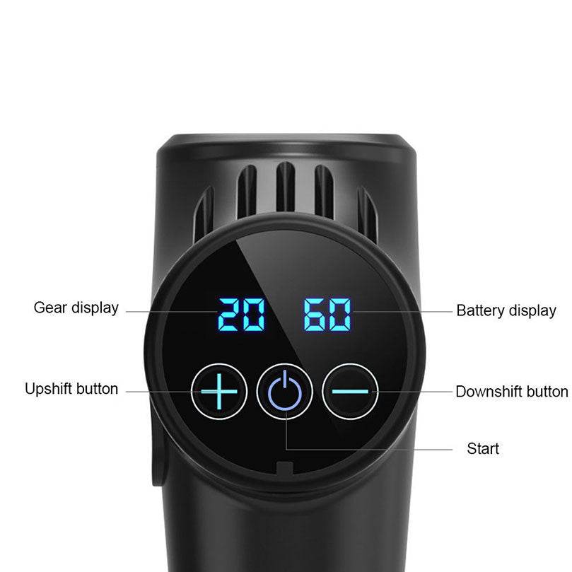 LCD Massage Gun - 6 Heads - NZ Muscle