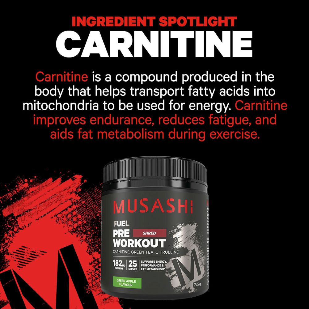 Musashi Pre-Workout Shred ingredients