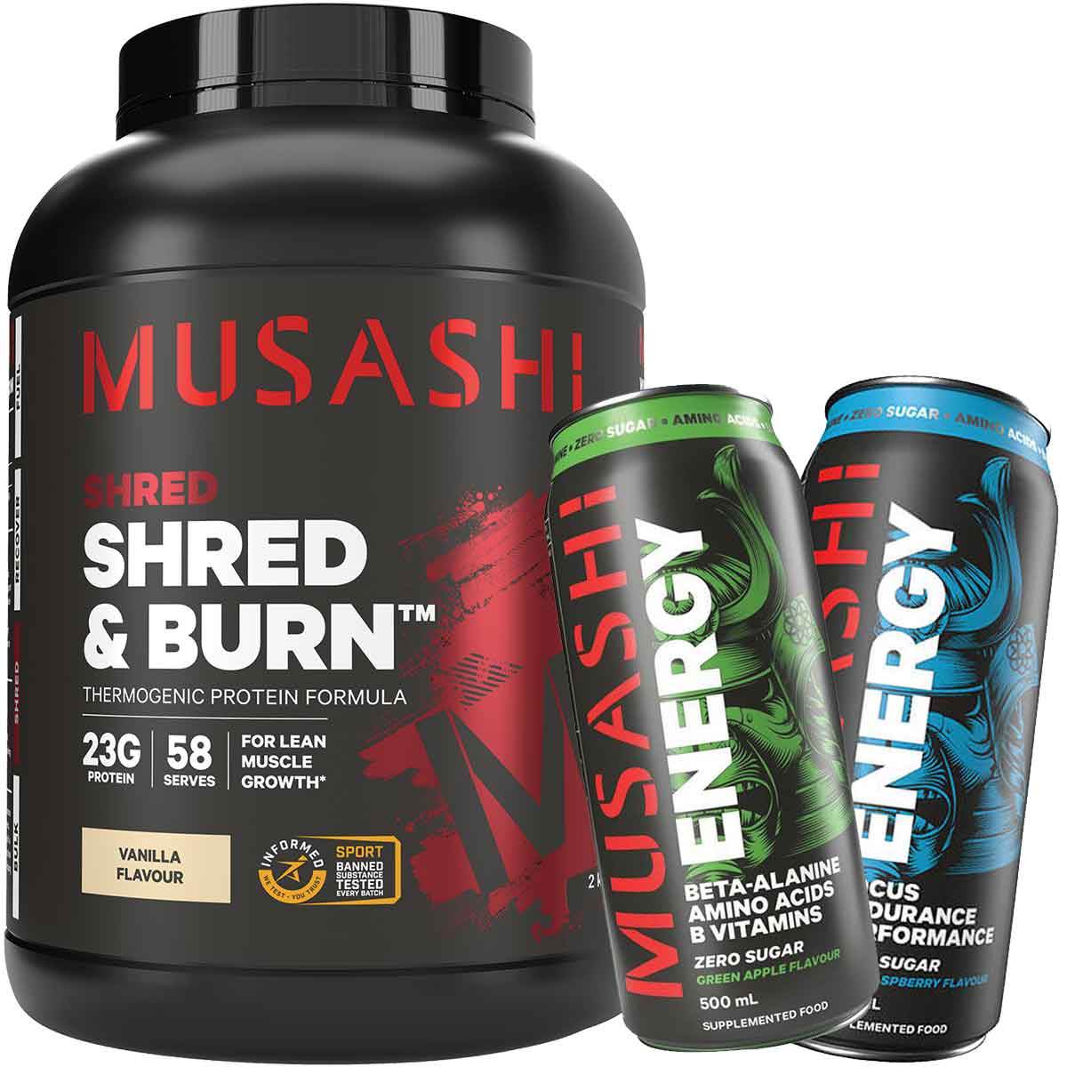 Musashi Shred & Burn Protein - NZ Muscle
