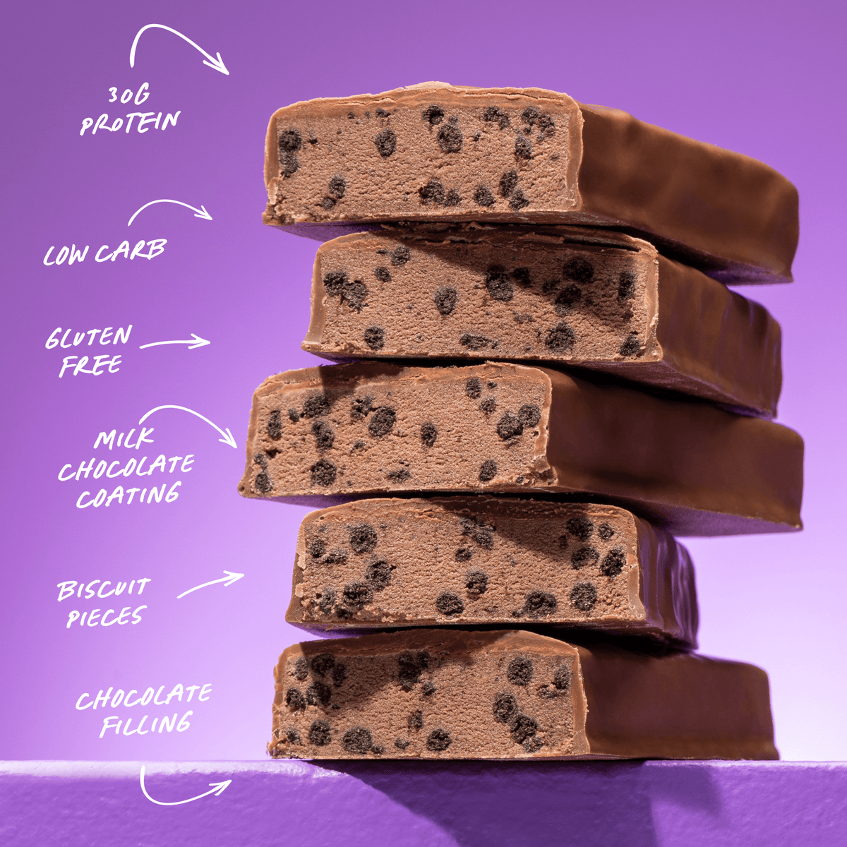 Muscle Nation High Protein Bar Choc Fudge Brownie layers