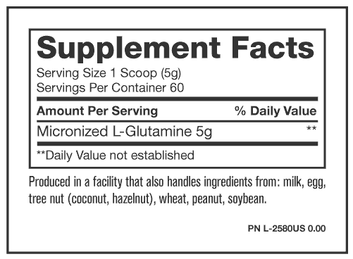 Mutant Glutamine supplement facts