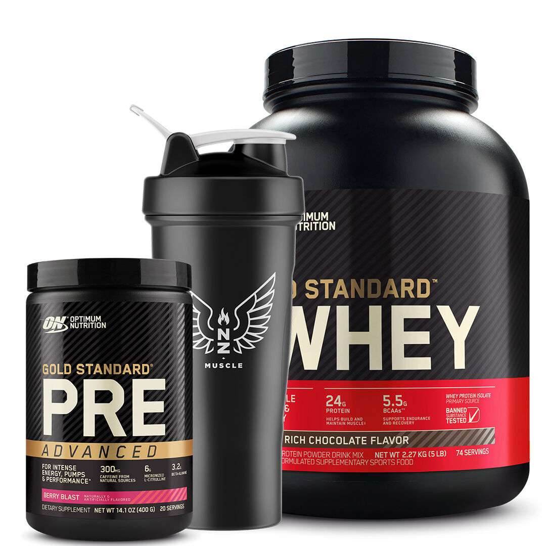 Optimum Nutrition GS 100% Whey 5LB + Pre Advanced - NZ Muscle