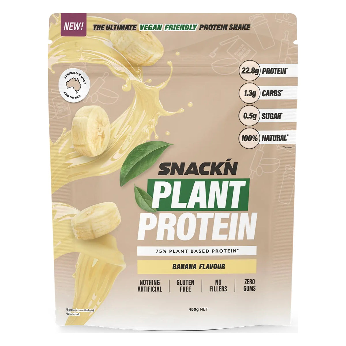 Snackn Plant Protein 450g Banana