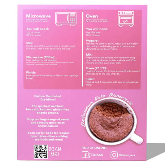 Snaxx Keto Brownie - 4 SRV - NZ Muscle