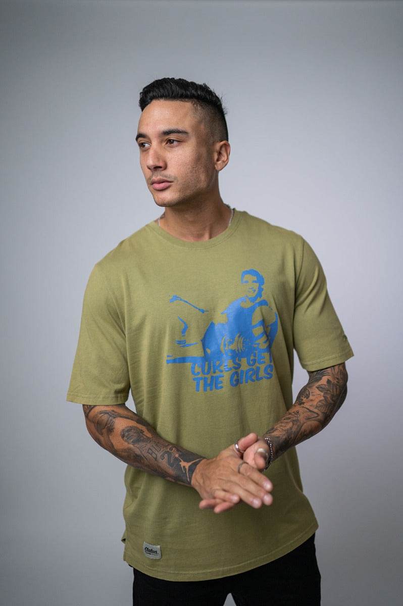 Status Curls Get The Girls Military Tee - NZ Muscle