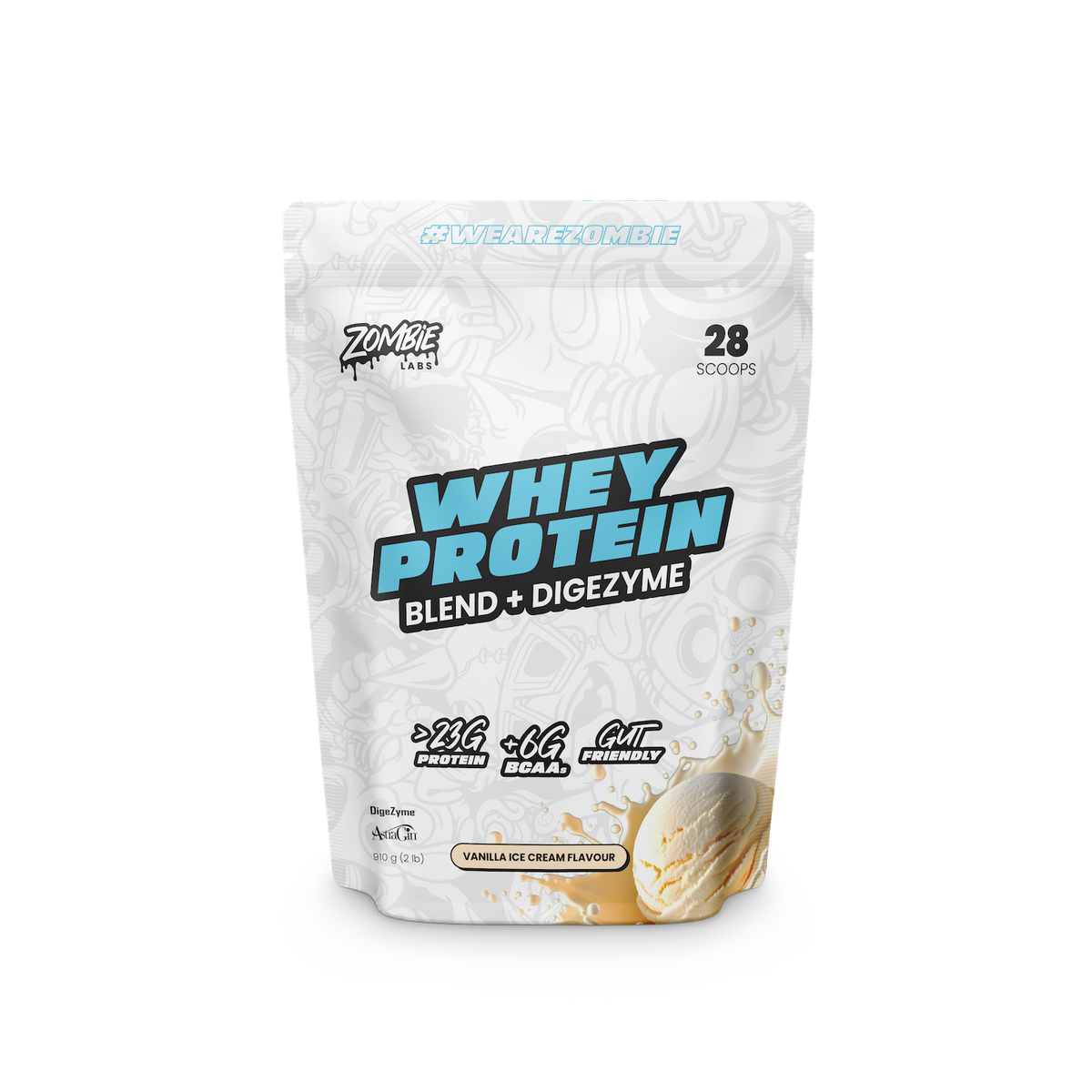 Zombie Labs Whey Protein Blend + DigeZyme 910g - Vanilla Ice Cream