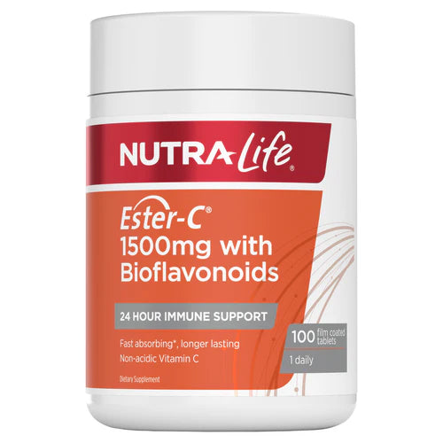 Nutra-Life Ester C 1500mg Plus Bioflavanoids One-A-Day, 100 Tablets