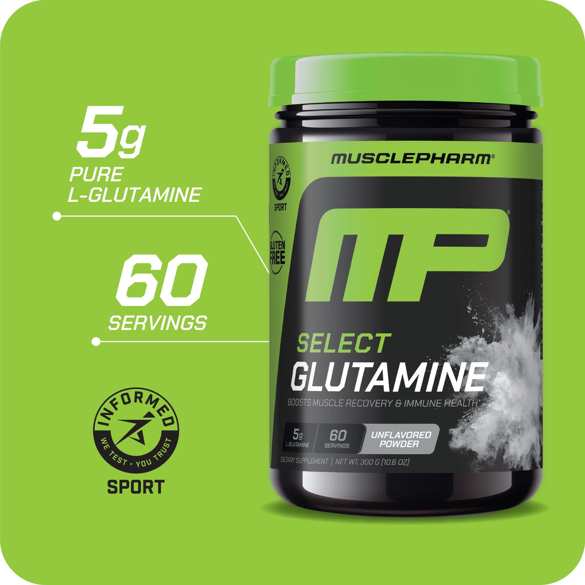 MusclePharm Glutamine 5g per serve, 60 servings