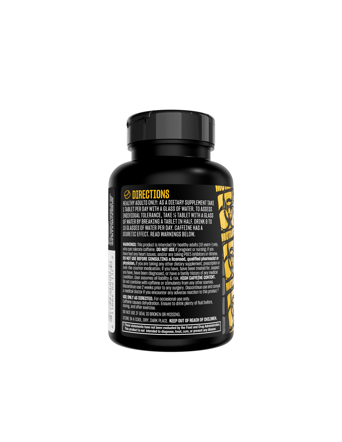 Mutant Caffeine 240 Tablets label