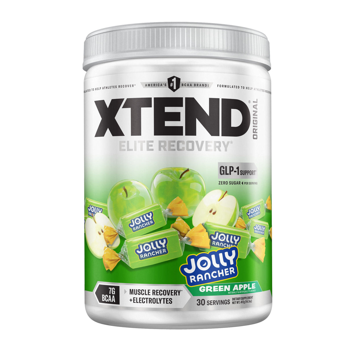 Xtend Elite Recovery Jolly Rancher Green Apple 30 serve tub