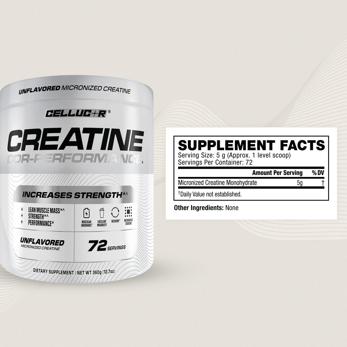 Cellucor COR Performance Creatine 72 serves supplement facts