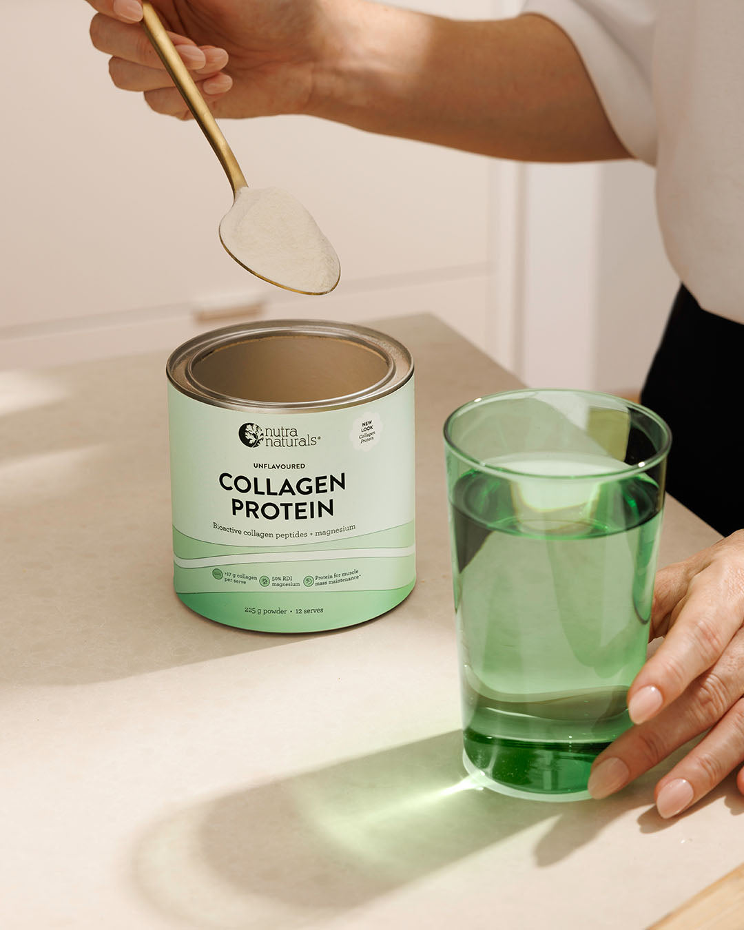 Nutra Organics Collagen Build in the kitchen