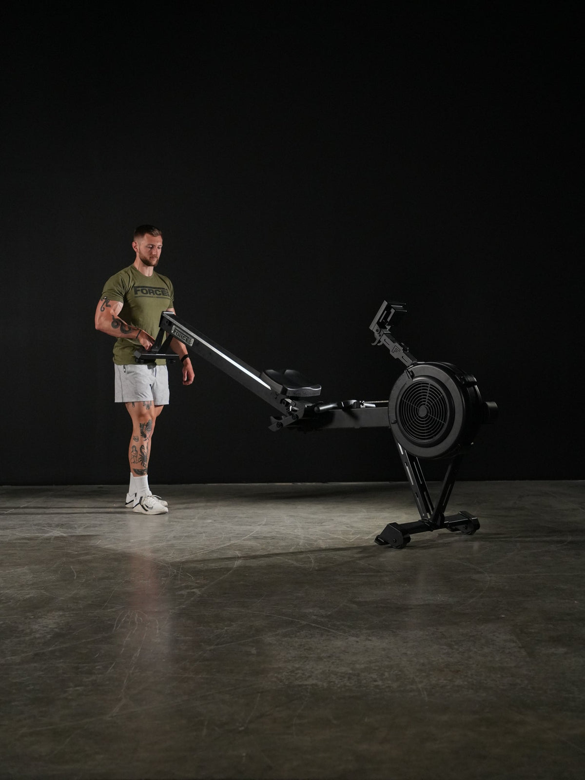 Force USA air rower separated for storage