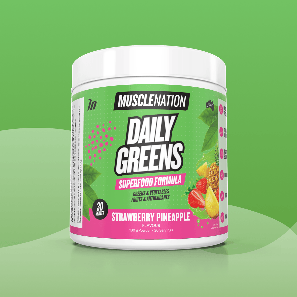 Muscle Nation Daily Greens Strawberry Pineapple