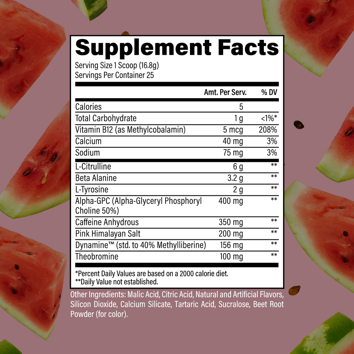 CBUM Essential Charged Sour Watermelon supplement facts