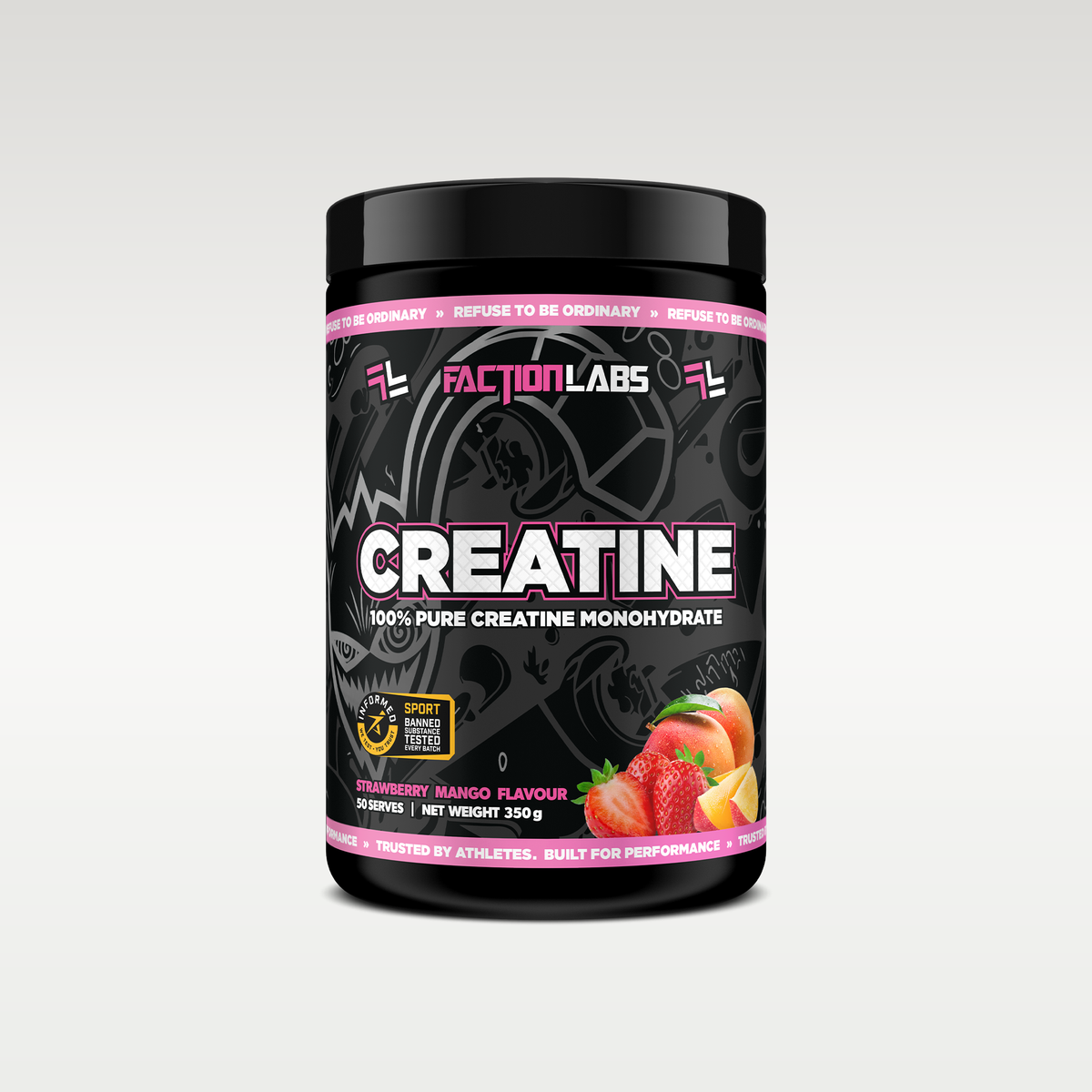 Faction Labs Flavoured Creatine Monohydrate Strawberry Mango 350g