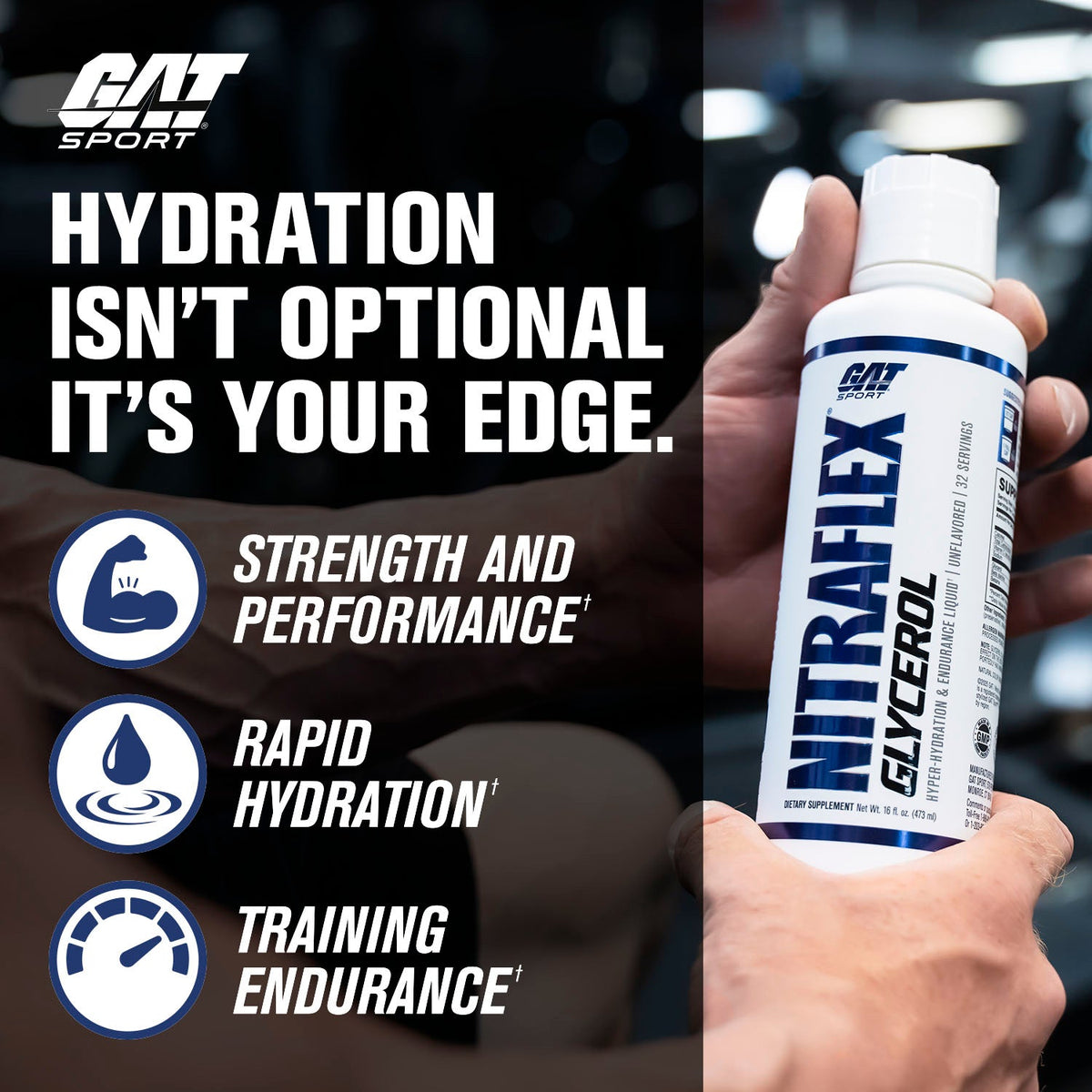 GAT Sport Nitraflex Glycerol hydration is your edge