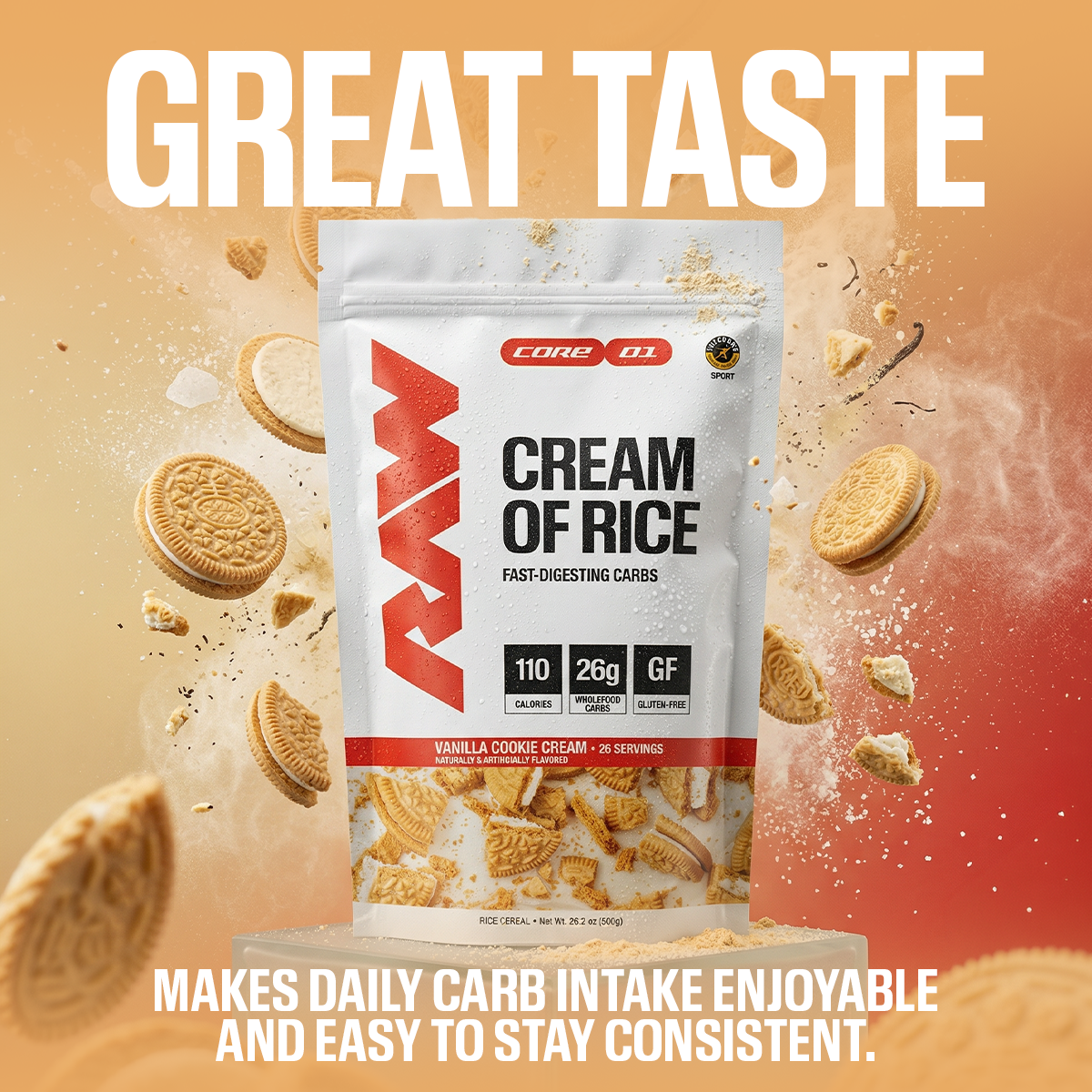 RAW Nutrition Cream of Rice Vanilla Cookie Cream - great taste