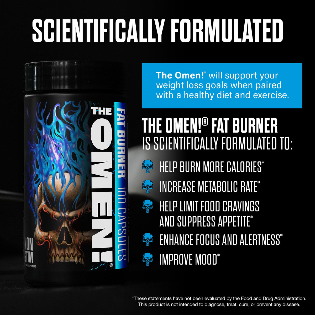JNX Sports The Omen Stim-Free fat burner scientifically formulated