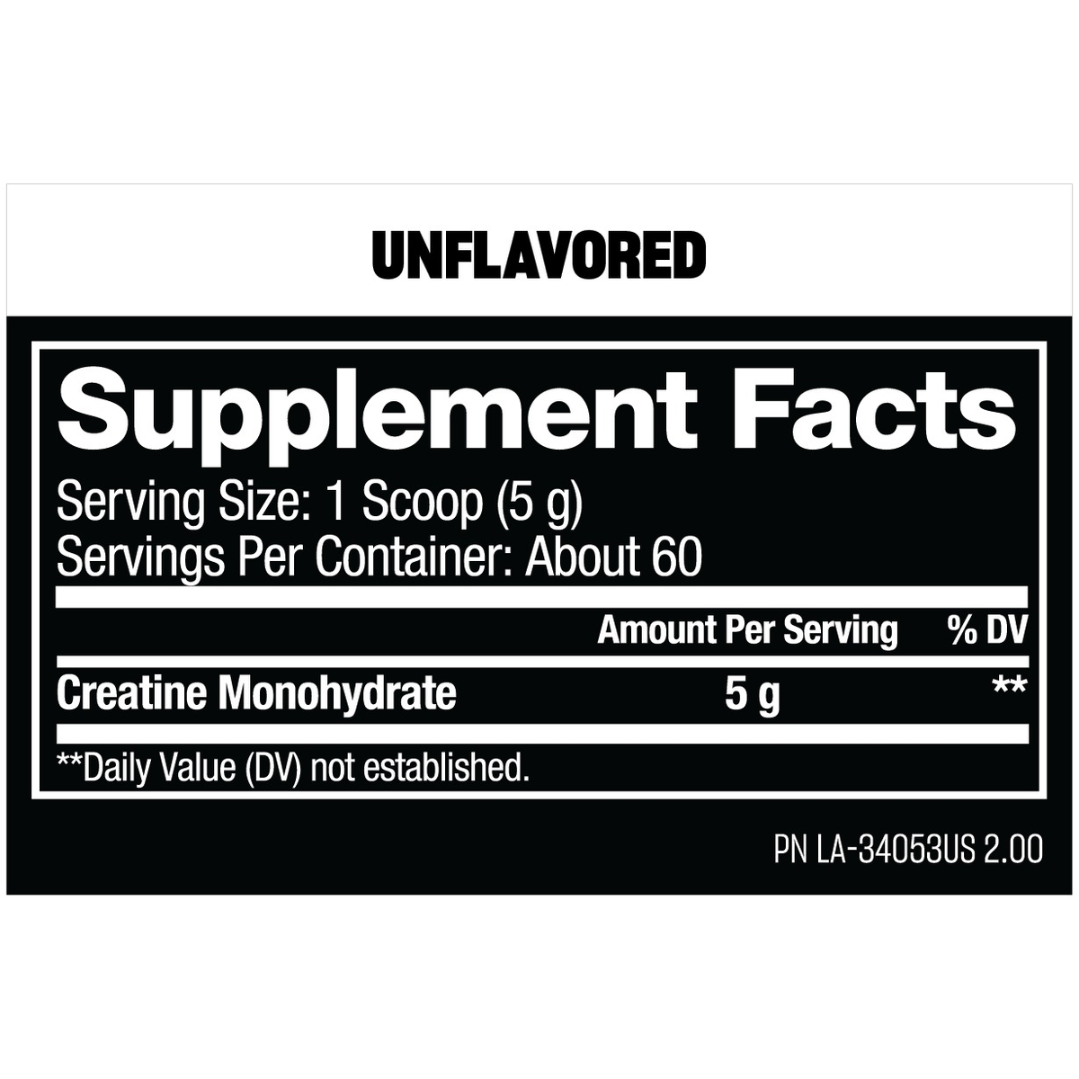 Mutant Creatine Monohydrate supplement facts