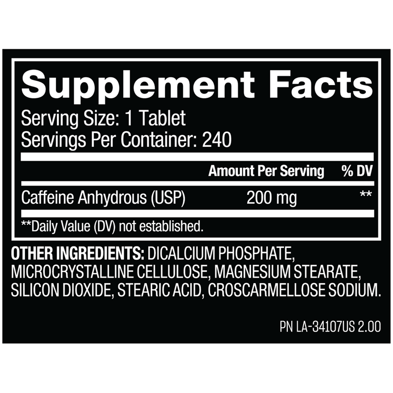 Mutant Caffeine 240 Tablets supplement facts