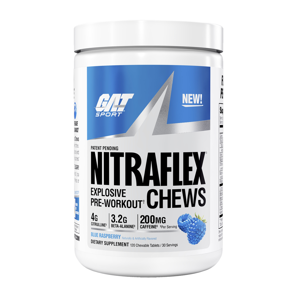 GAT Sport Nitraflex Pre-Workout Chews Blue Raspberry 30 serve