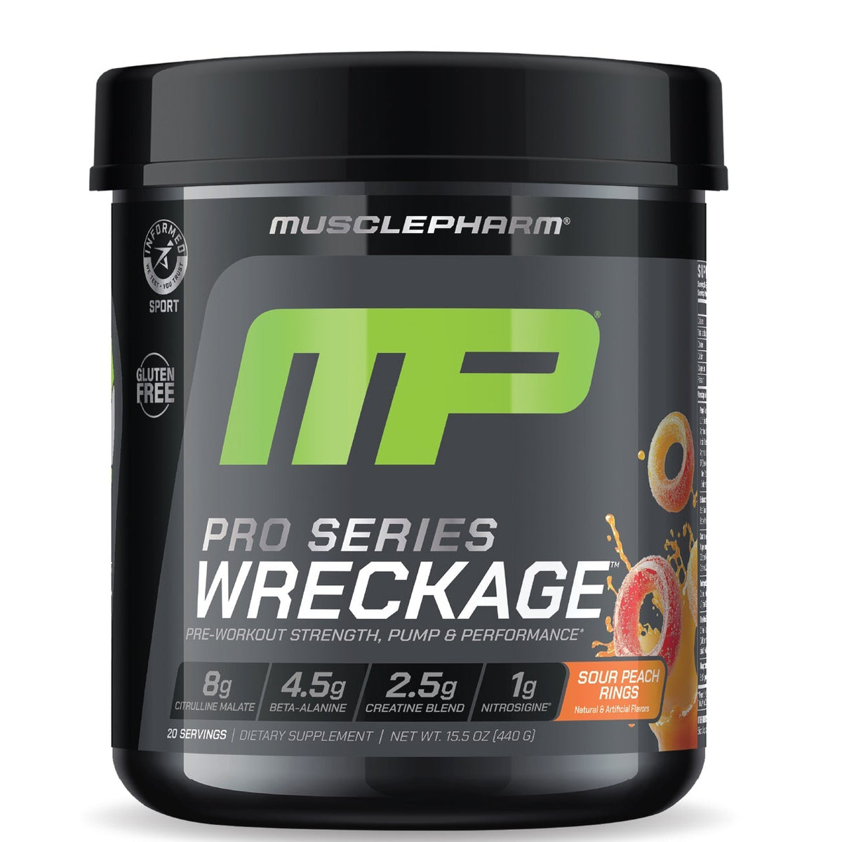 MusclePharm Pro Series Wreckage Peach Rings pre-workout