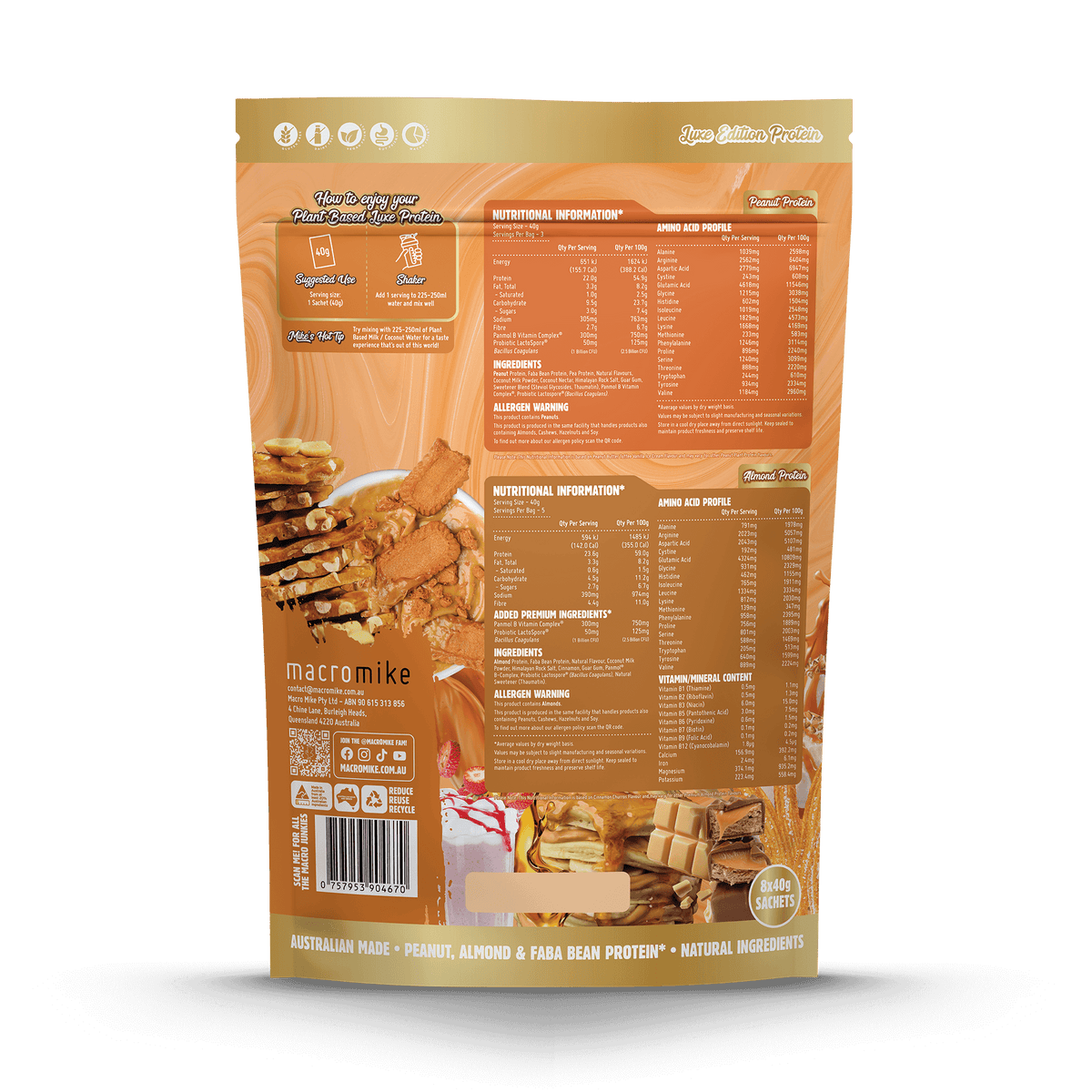 Macro Mike Luxe Protein Sample Pack back