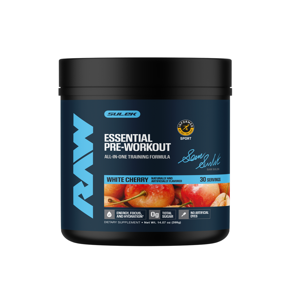 Raw Nutrition Essential Pre-Workout White Cherry Sam Sulek Edition