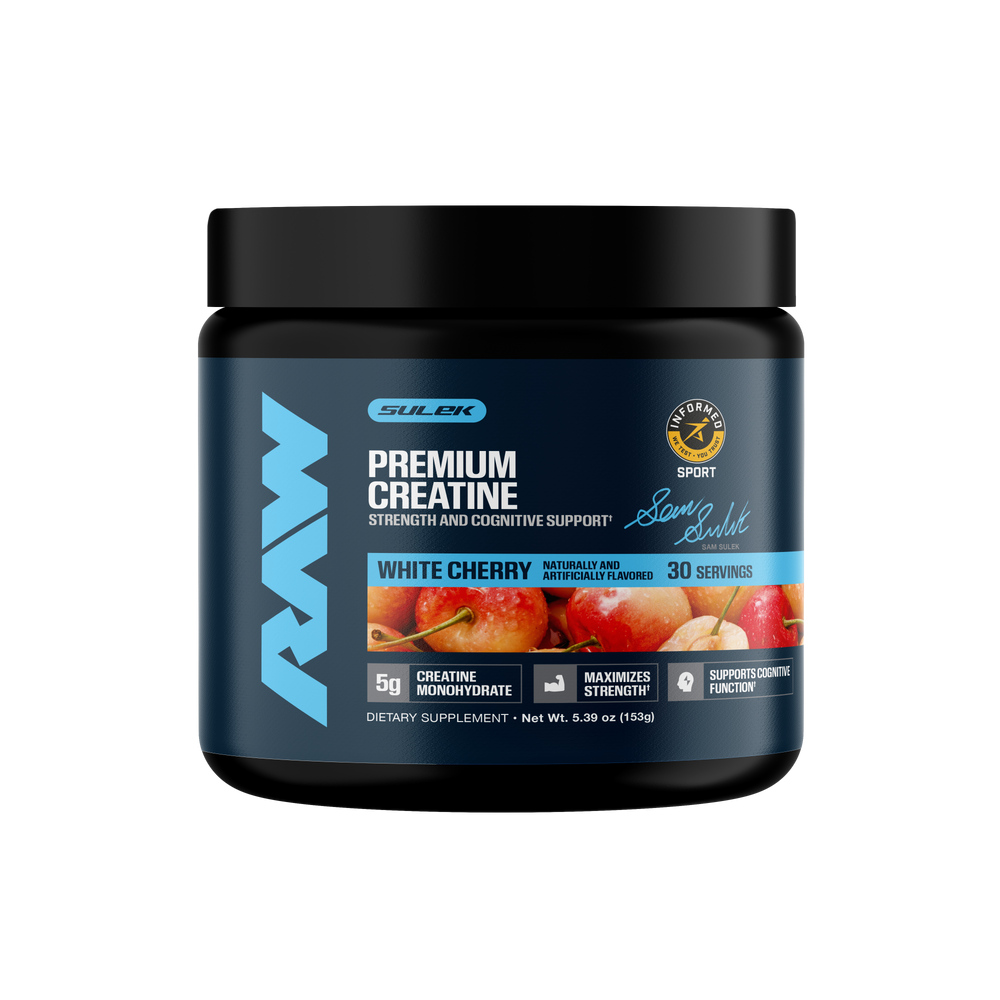 Raw Nutrition Creatine Monohydrate White Cherry Sam Sulek Edition 30 serve