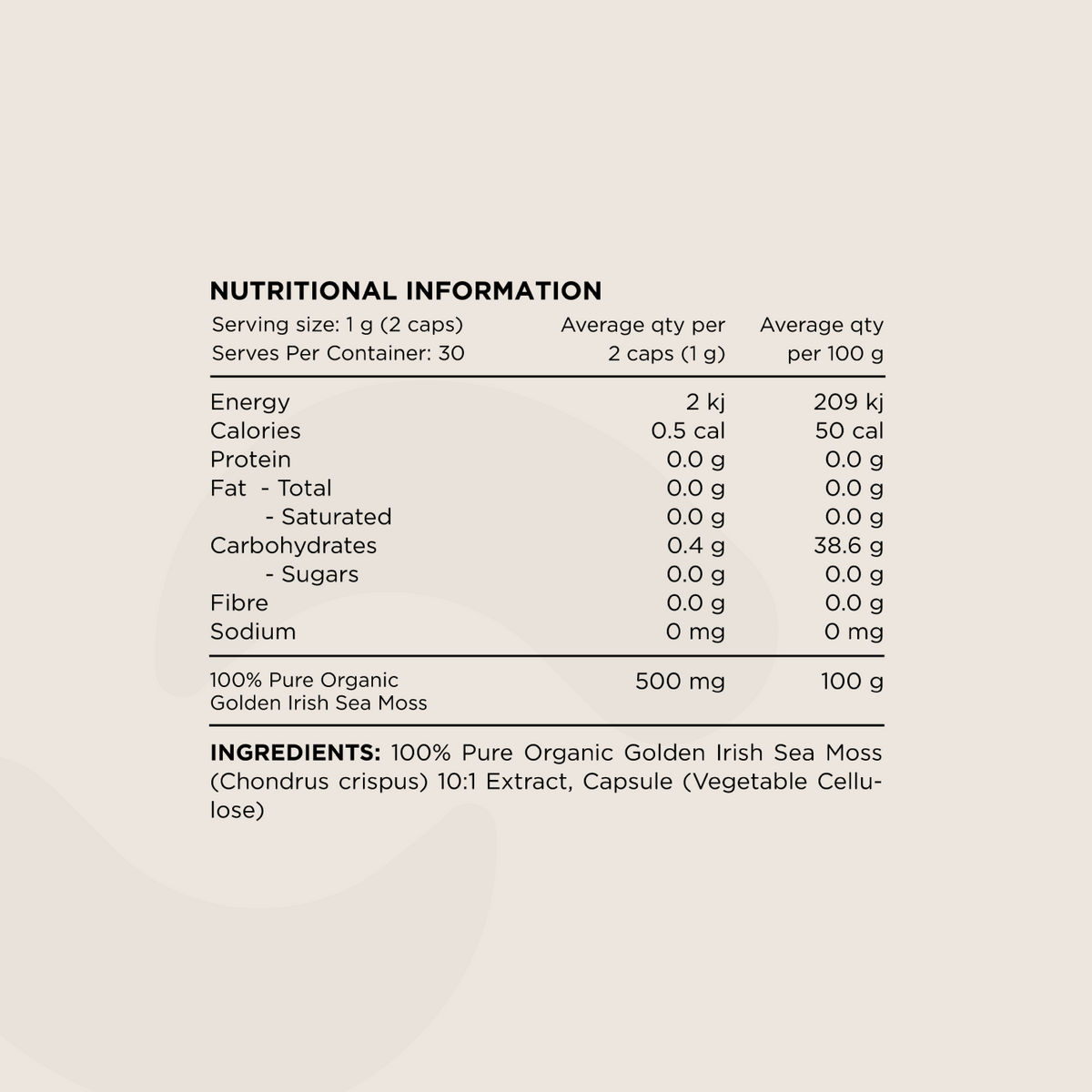 Switch Nutrition Irish Sea Moss Capsules