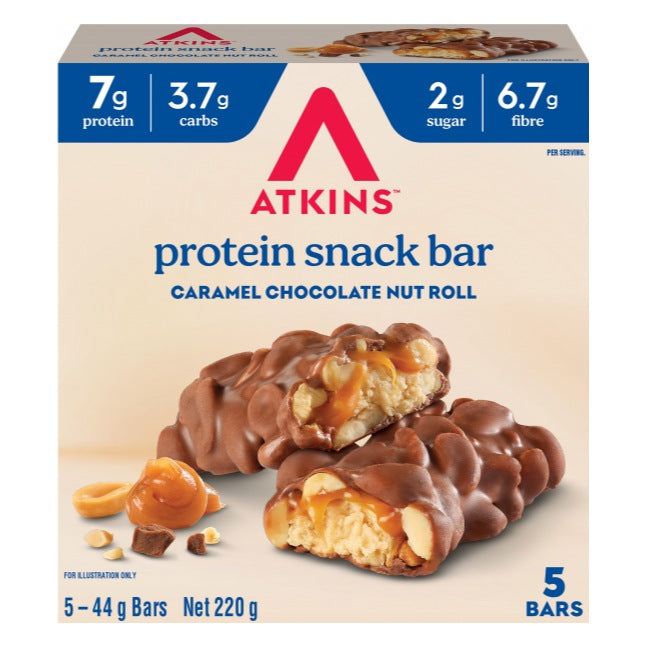 Atkins Caramel Chocolate Nut Roll Bar 5 pack