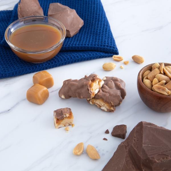 Atkins Caramel Chocolate Nut Roll with caramel and peanuts