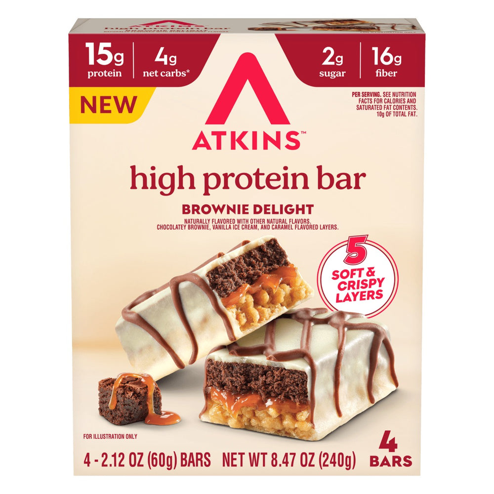 Atkins High Protein Bar 4pk Brownie Delight