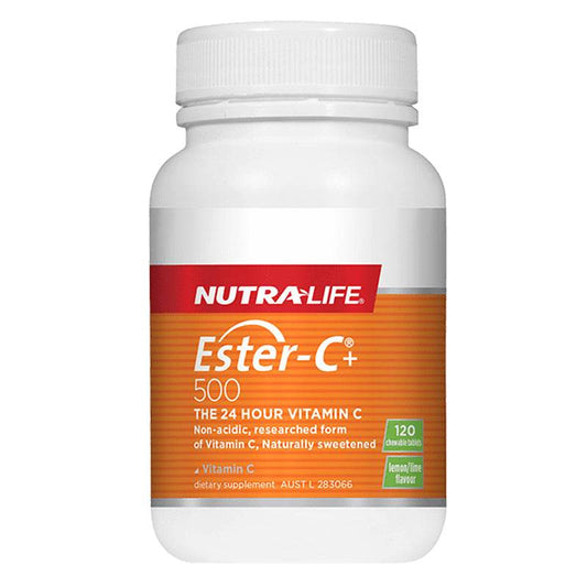 Nutra-Life Ester C 500mg, 120 Chewable Tablets - NZ Muscle