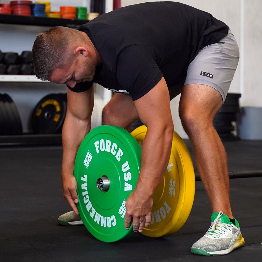 Force USA Pro Grade Bumper Plates in use