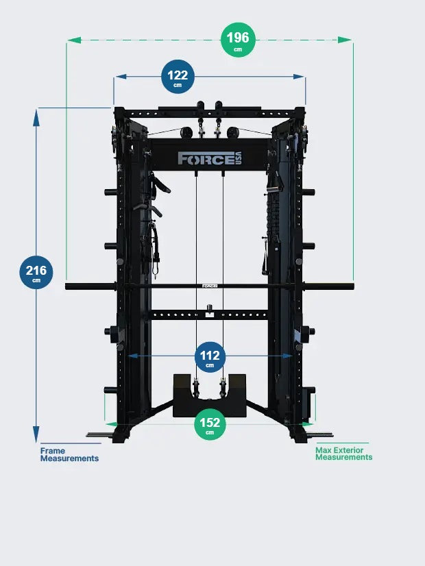 Force USA C10 All-In-One Trainer dimensions
