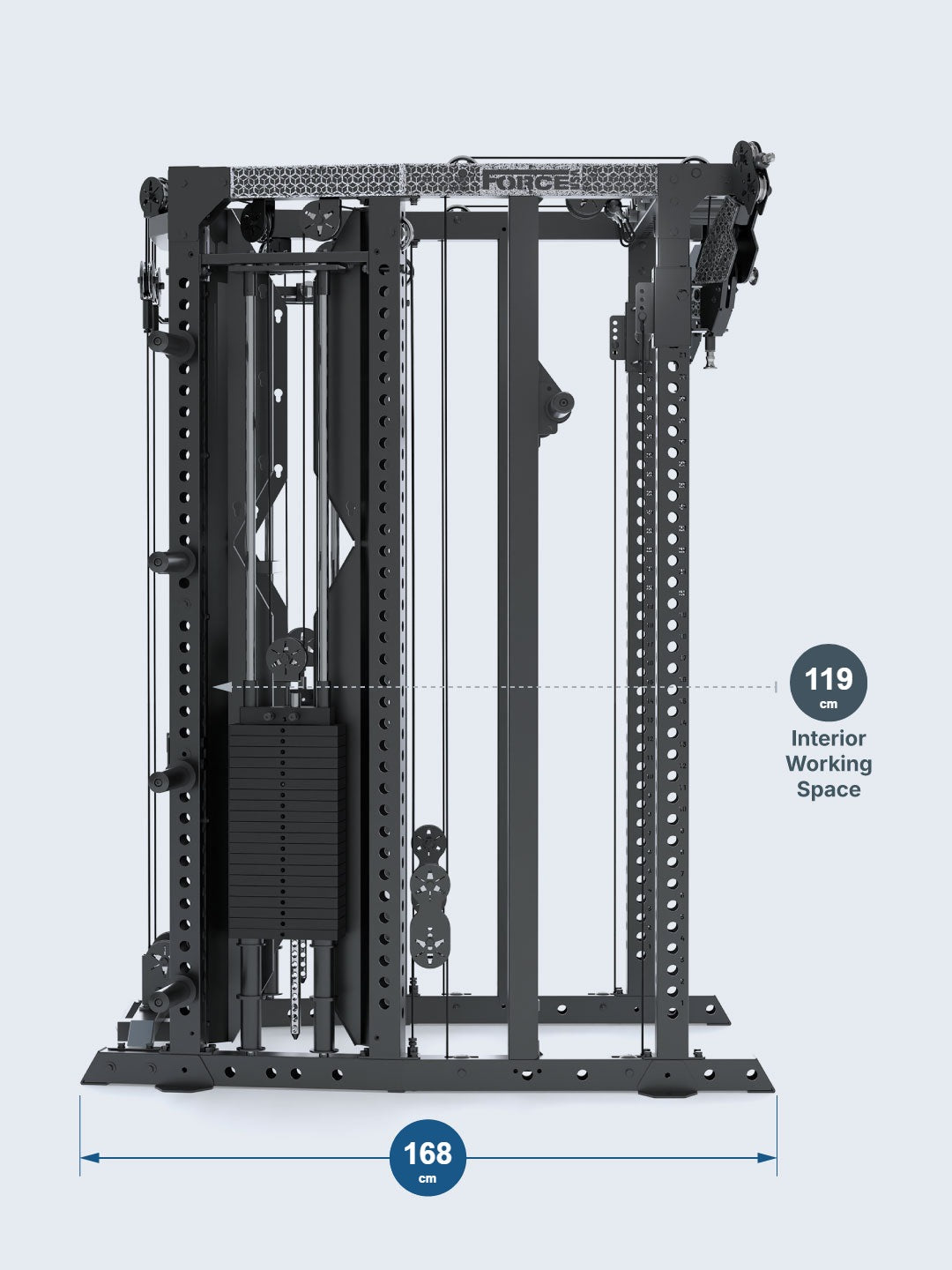 Force USA C20 Cornerstone All-In-One Trainer dimensions