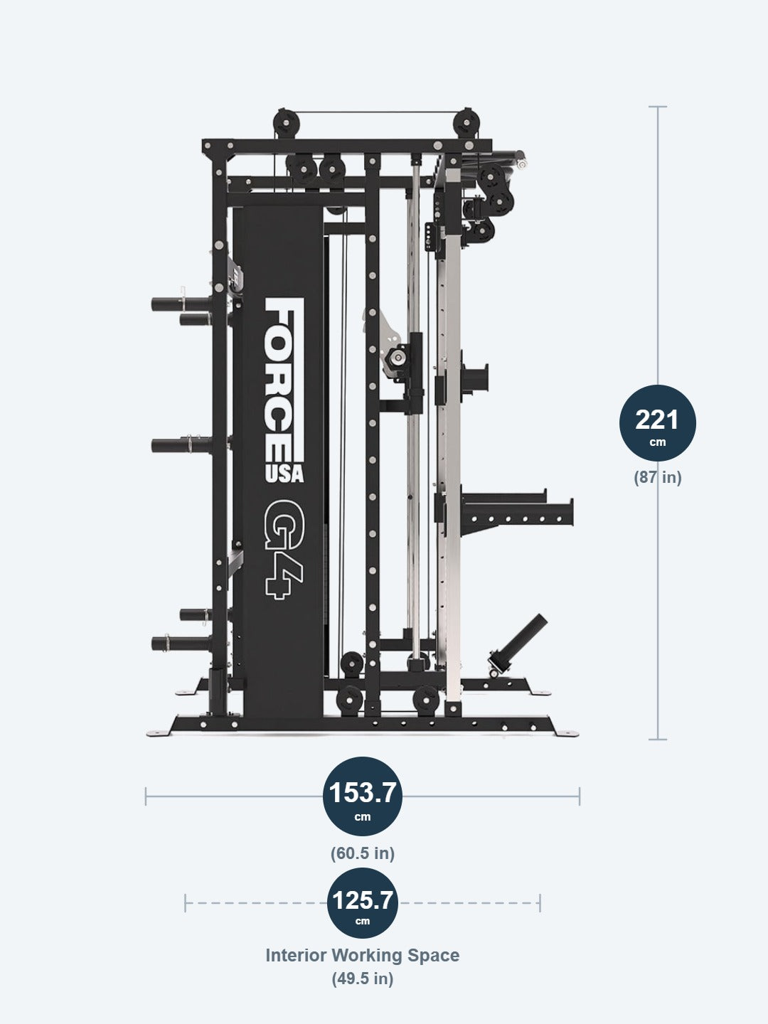 Force USA G4 All-In-One Trainer dimensions