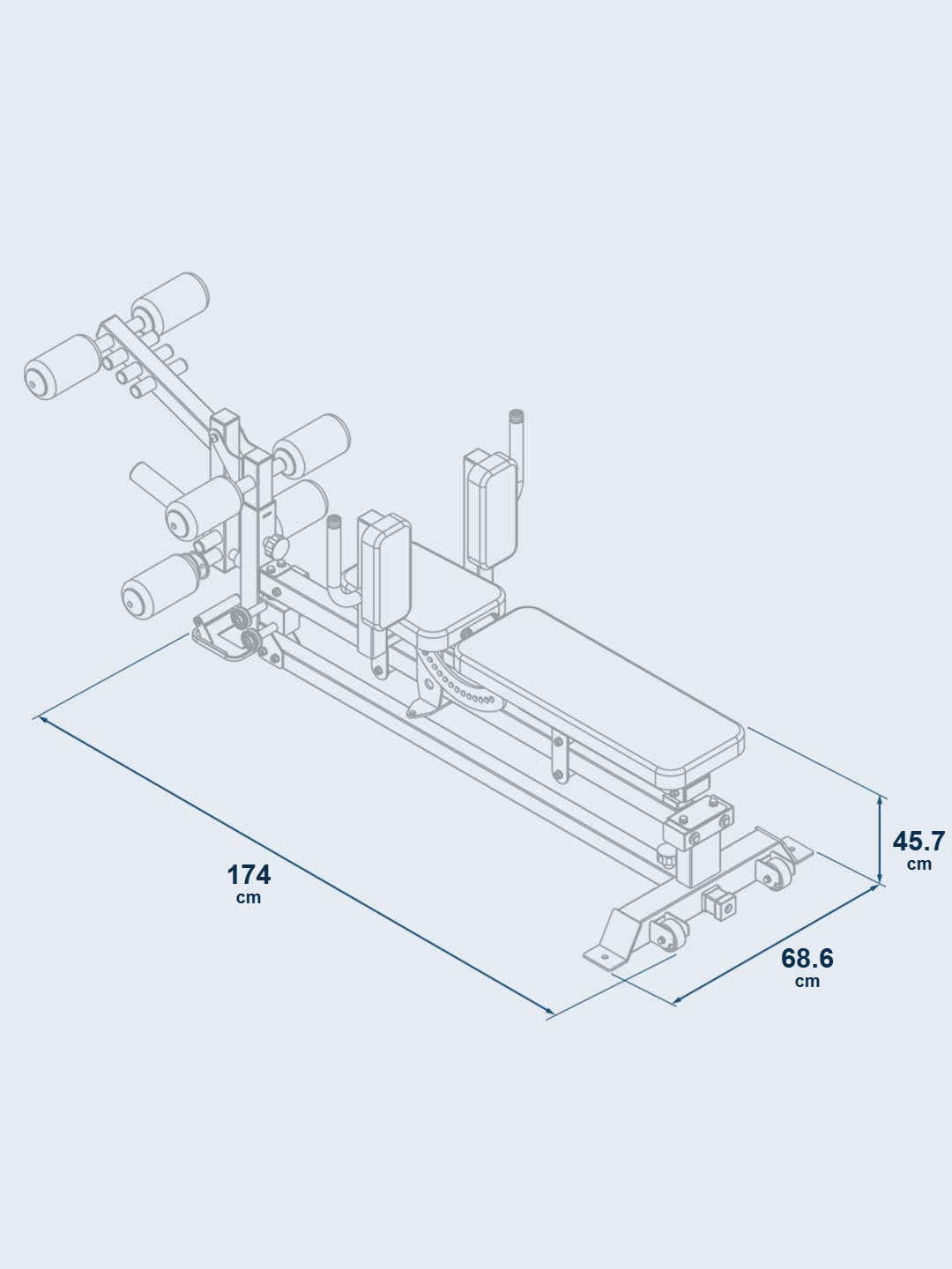Force USA C10 Sliding Bench dimensions